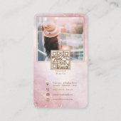 Instagram 後を追 Me 4フォトグリッドグリッター金ゴールドピンク 名刺 (裏面)