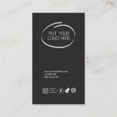 Instagram 後を追 Us Qrコードブラックビジネスロゴ 名刺 (裏面)