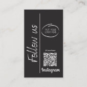 Instagram 後を追 Us Qrコードブラックビジネスロゴ 名刺 (正面)