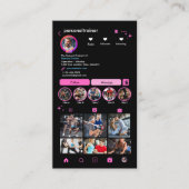 Instagram 接続 ピンク パーソナルトレーナー 名刺 (正面)