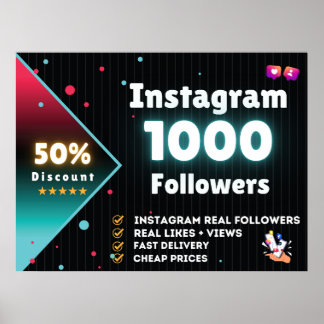 Instagram 1000フォロワー | Instagramの買フォロワ ポスター