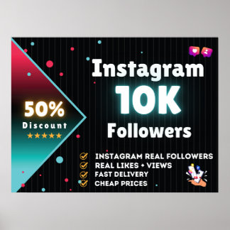 Instagram 10Kフォロワー | Instagramの買フォロワ ポスター