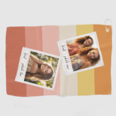 Instagram 2フォトコラージョカラフルラルストライプズ ゴルフタオル (横)