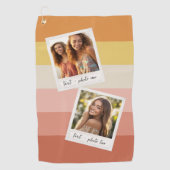 Instagram 2フォトコラージョカラフルラルストライプズ ゴルフタオル (正面)