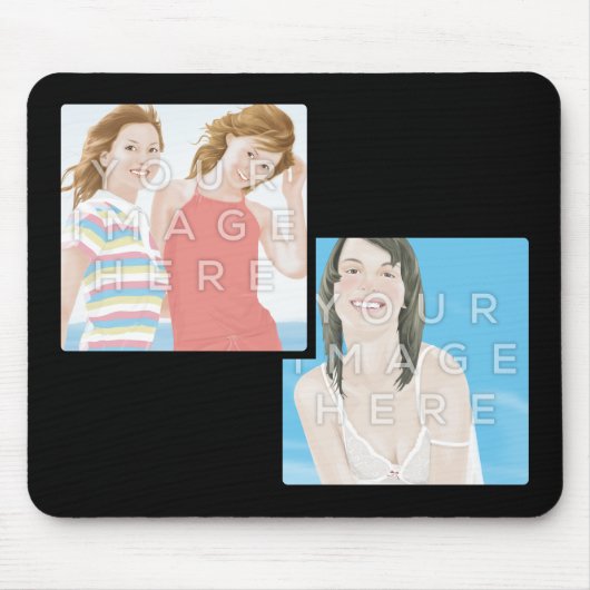 Instagram 2写真のパーソナライズでカスタムなマウスパッド マウスパッド (正面)