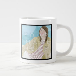 Instagram 2-Photo パーソナライズされた カスタム Jumbo Mug ジャンボコーヒーマグカップ