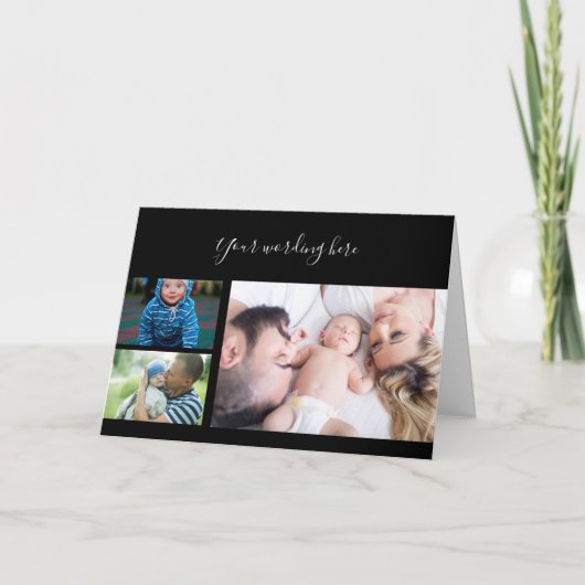 Instagram 3フォト新生児着カスタム荷 カード (正面)