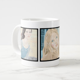 Instagram 3-Photo パーソナライズされた カスタム Jumbo Mug ジャンボコーヒーマグカップ