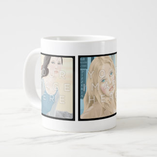 Instagram 3-Photo パーソナライズされた カスタム Jumbo Mug ジャンボコーヒーマグカップ