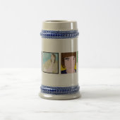 Instagram 4の写真のパーソナライズでカスタムなステインのマグ ビールジョッキ (中央)