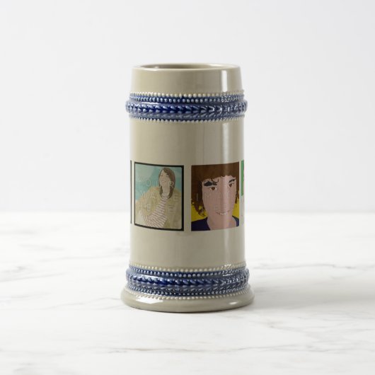 Instagram 4の写真のパーソナライズでカスタムなステインのマグ ビールジョッキ (中央)