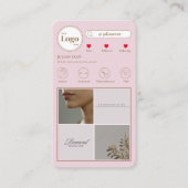 Instagram 4エレガントフォトジルドピンクの名刺 名刺 (正面)
