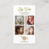 Instagram 4フォトソーシャルメディア, QRコードホワイト 名刺 (正面)