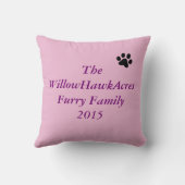 Instagram 4写真ペット家族紫色のフレームピンク クッション (裏面)