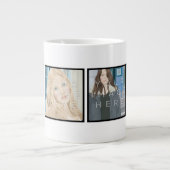 Instagram 4-Photo パーソナライズされた カスタム Jumbo Mug ジャンボコーヒーマグカップ (正面)