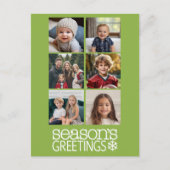 Instagram 6フォトコラージュ – ライム背景 シーズンポストカード (正面)