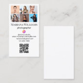 instagram 6写真コラージュqrコードスタイリッシュシック 名刺 (正面/裏面)