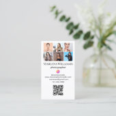 instagram 6写真コラージュqrコードスタイリッシュシック 名刺 (スタンド正面)