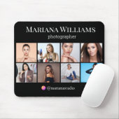 instagram 8写真コラージュ黒小企業 マウスパッド (マウス)