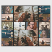 Instagram 9フォトコラージュフレンドファミリービジネス ラッピングペーパー (フラット)