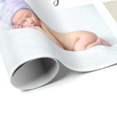 Instagram Baby girl photo collage誕生オン白 ラッピングペーパー (ロールコーナー)