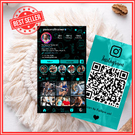 Instagram Blue & Blackパーソナルフィットネストレーナー 名刺