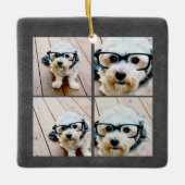 Instagram CollageとChalkboardの6枚の写真 セラミックオーナメント (正面)