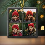Instagram CollageとChalkboardの6枚の写真 セラミックオーナメント<br><div class="desc">全て幸せ！トレンディーとメリーお洒落クリスマスグリーティングと写真コラージュ6人の写真。12月の休日や実際に任意のお祝いに使用できる。</div>