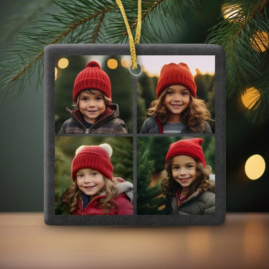Instagram CollageとChalkboardの6枚の写真 セラミックオーナメント