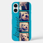 Instagram Collage – 青と4枚のフォトフィルムストリップ Case-Mate iPhoneケース (裏面)