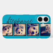 Instagram Collage – 青と4枚のフォトフィルムストリップ Case-Mate iPhoneケース (裏面 (横))