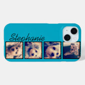 Instagram Collage - 4枚の写真の青い背景 Case-Mate iPhoneケース (裏面 (横))