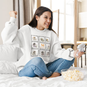 Instagram College Dog pawプリントペットフォトモノグラム スウェットシャツ