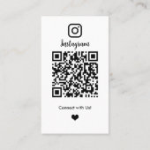 Instagram Connect with usホワイトパーソナルトレーナー 名刺 (裏面)