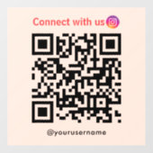 Instagram Connect With Us Qrコードソフトピーチ ウィンドウサイン (シート)