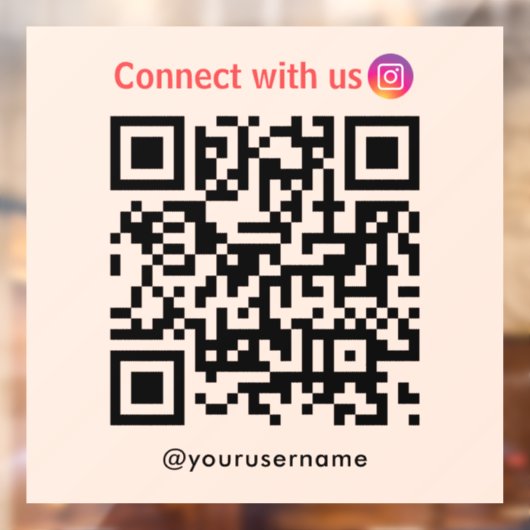 Instagram Connect With Us Qrコードソフトピーチ ウィンドウサイン (シート2)