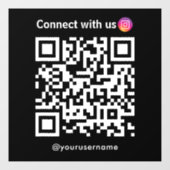 Instagram Connect With Us Qrコードブラック ウィンドウサイン (シート)