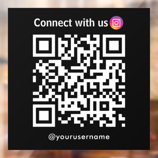 Instagram Connect With Us Qrコードブラック ウィンドウサイン (シート2)