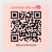 Instagram Connect With Us Qrコード赤面ピンク ウィンドウサイン (シート)
