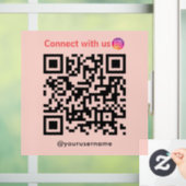Instagram Connect With Us Qrコード赤面ピンク ウィンドウサイン (ホーム)
