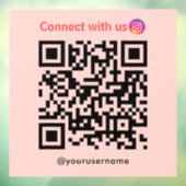 Instagram Connect With Us Qrコード赤面ピンク ウィンドウサイン (シート3)