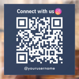 Instagram Connect With Us Qr Code Navy Blue ウィンドウサイン