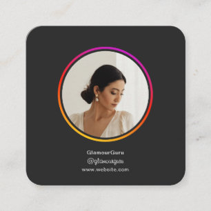 Instagram DarkテーマQRコード1写真ソーシャルメディア スクエア名刺