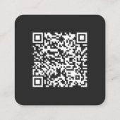 Instagram DarkテーマQRコード1写真ソーシャルメディア スクエア名刺 (裏面)