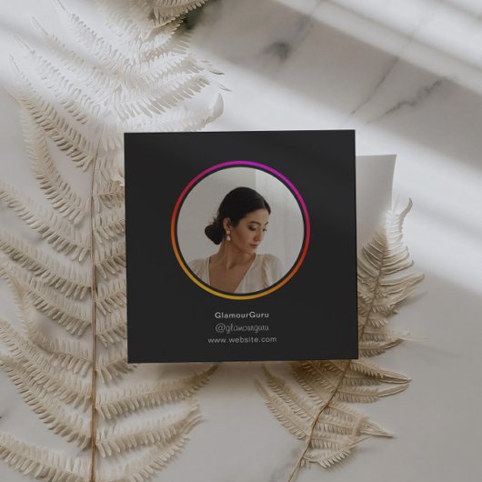 Instagram DarkテーマQRコード1写真ソーシャルメディア スクエア名刺