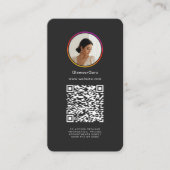 Instagram DarkテーマQRコード10フォトソーシャルメディア 名刺 (正面)