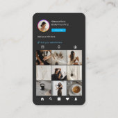 Instagram DarkテーマQRコード10フォトソーシャルメディア 名刺 (裏面)