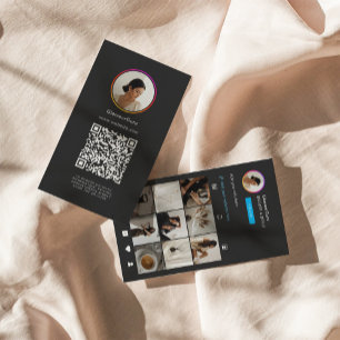 Instagram DarkテーマQRコード10フォトソーシャルメディア 名刺