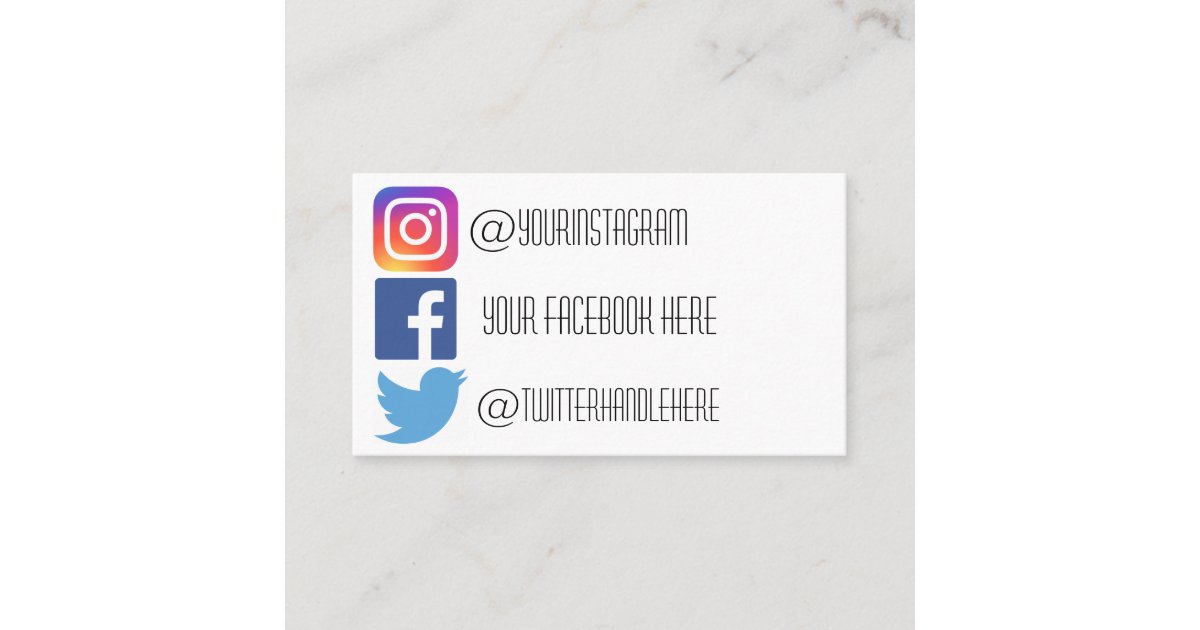 Instagram Facebookのツイッター名刺 名刺 Zazzle Co Jp