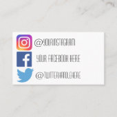 Instagram Facebookのツイッター名刺 名刺 (正面)